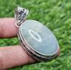 Natural Aquamarine Pendant 925 Sterling Silver Pendant Gemstone Pendant Oval Shape Pendant Gift for Her