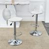 2-Pack Adjustable Bar Stools: Transparent Backrest + Silver Metal Legs, Height Adjustable from 82-104 cm, 360 degrees Rotation.