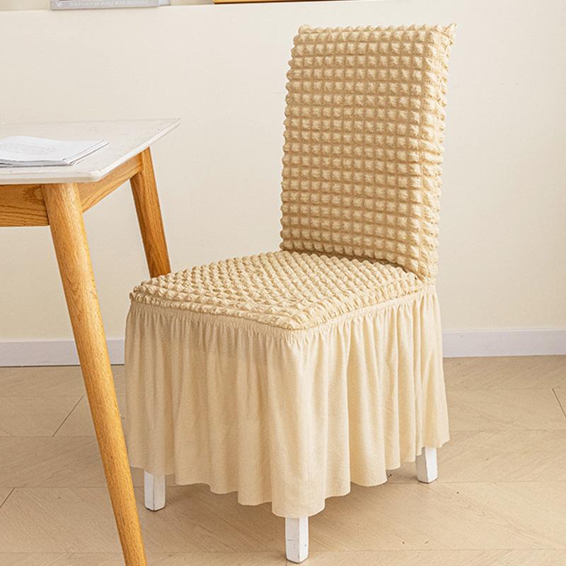 1 шт. универсальный толстый эластичный обеденный клетчатый чехол для вечеринки, украшения дома, чехол для стула с юбкой