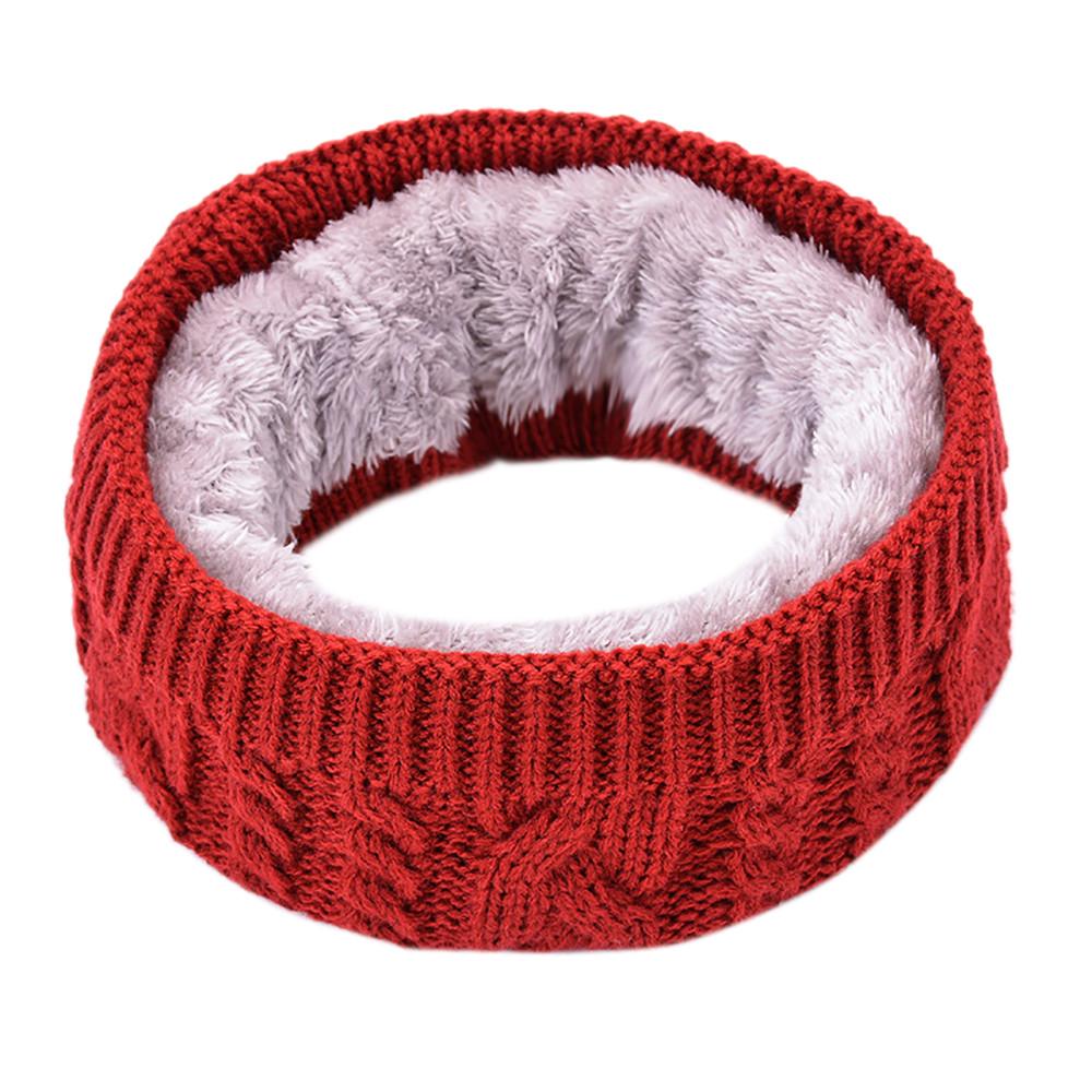 Женский и мужской однотонный зимний теплый вязаный платок с воротником, мягкий шейный шарф