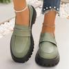 Autumn New Low-heeled One-pedal Low-top Women's Large-size Small Leather Shoes