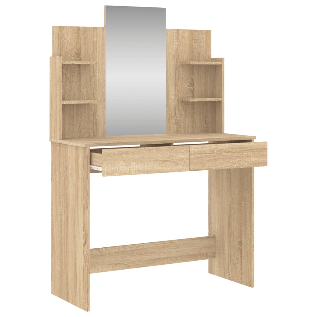Makeup Table with Mirror Sonoma Oak 96 x 39 x 142 cm