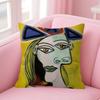Painting art Picasso Doublesided Printed pillow cover Short plush Suitable living rooms bedrooms sofas throw cushion cover