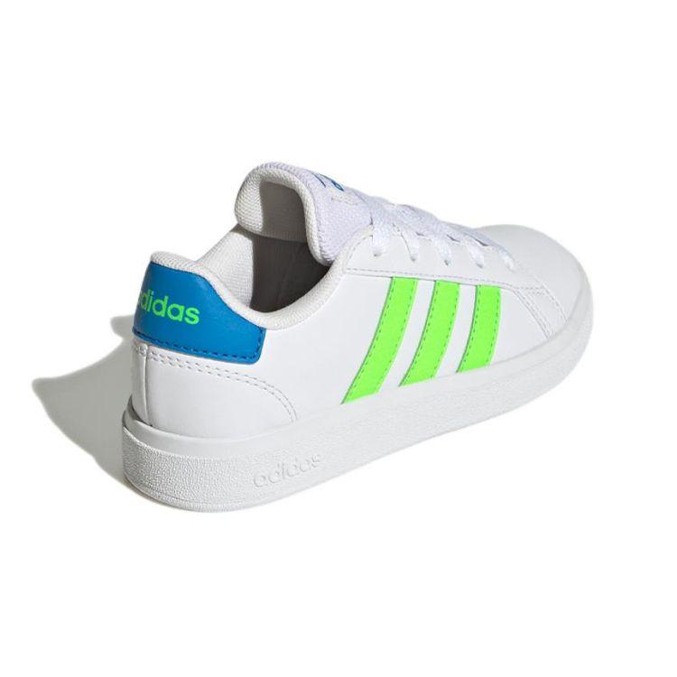 Adidas Neo Grand Court 2.0 K Synthetic Leather Comfortable Low-Top Sneakers Kids Sneakers White Green GW6505