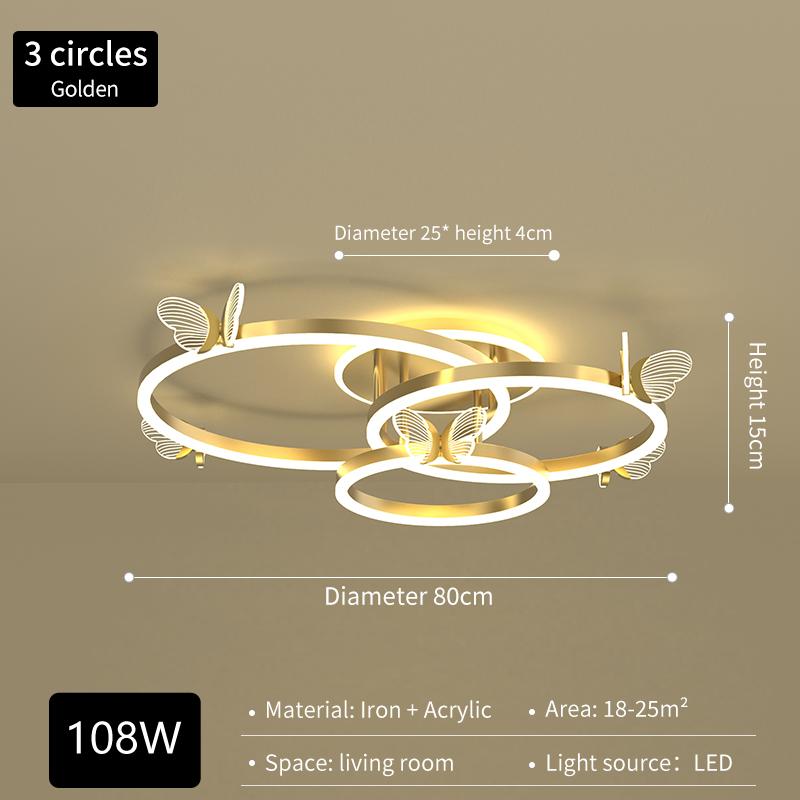 Modern Simple Luxury Butterfly LED Ceiling Lamp Super Bright Household Light for Living Room Fashion Luxurious Atmosphere
