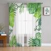 Watercolor Of Tropical Leaves Chiffon Sheer Curtains For Living Room Bedroom Decoration Window Tulle Curtains Drapes