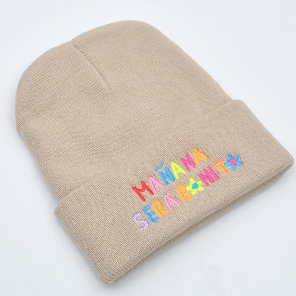 Letter Knit Cap For Adults Windproof Cold Weather Casual Accessory