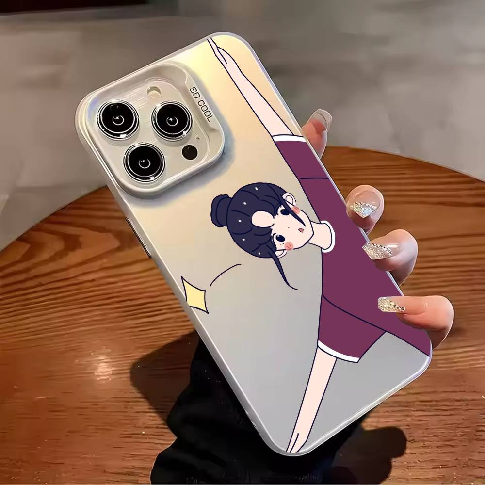 Обои пара парень и девушка Чехол для телефона Для iPhone 17,16,15,14,13,12,11,Pro Max,Plus Конфетный Серебристый Чехол