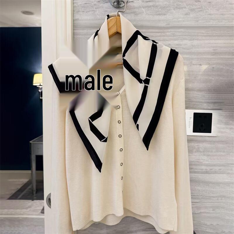 NINA SOLOR Bowknot Crepe De Chine Silk Scarf