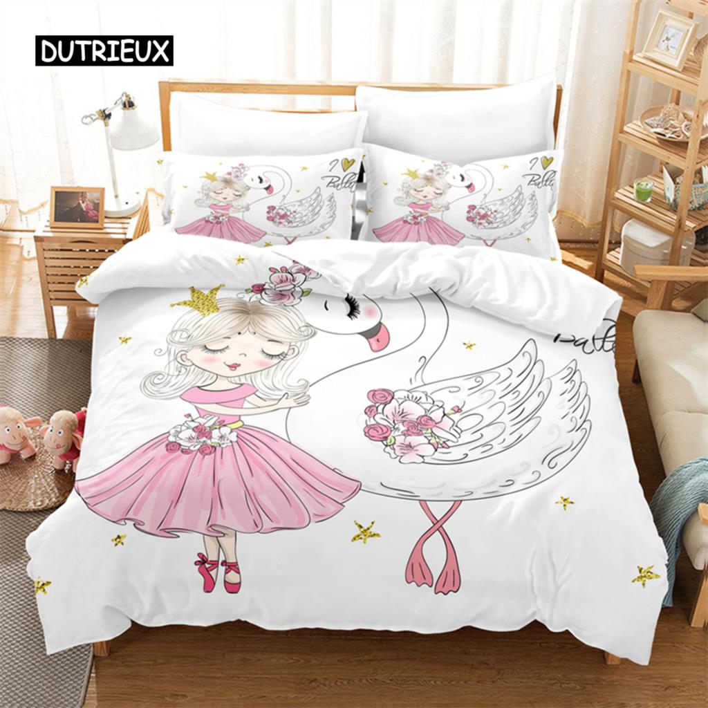 Cartoon Girl Bedding Set Duvet Cover Set 3d Bedding Digital Printing Bed Linen Queen Size Bed Set Fashion Design