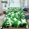 Leaf Duvet Cover Set Romantic Holiday Island Hawaiian Banana Trees Bedding Set Double Queen King Full Size Polyester Qulit Cover