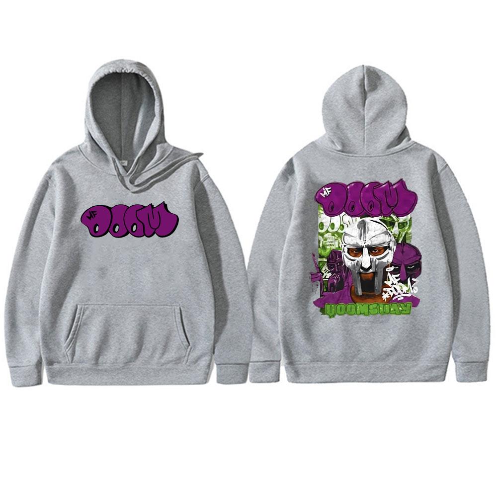 Rapper Mf Doom Madlib Madvillain Doomsday Double Sided Graphic Hoodie Male Hip Hop Pullover Hoodies Men Women Casual Sweatshirt