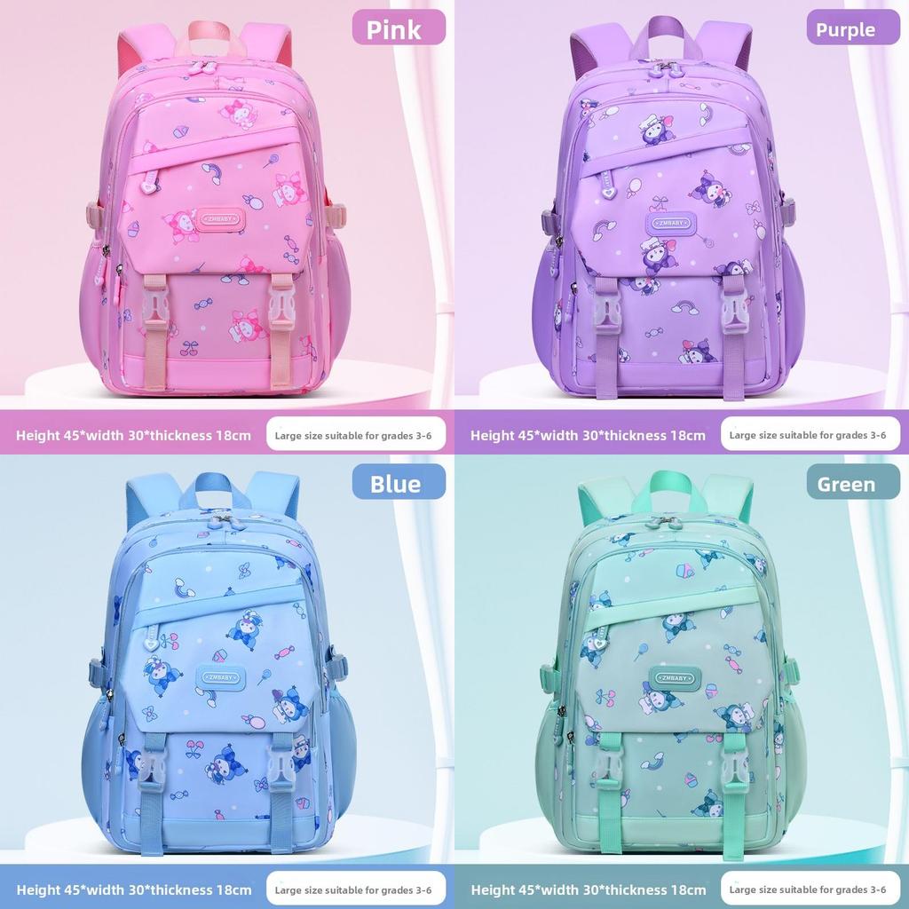 Kuromi Childrens School Backpack With Breathable Nylon And Padded Straps For Girls