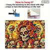 2D plane 1 large Day of the Dead banner - Mexican sugar skull and Calavera flower design