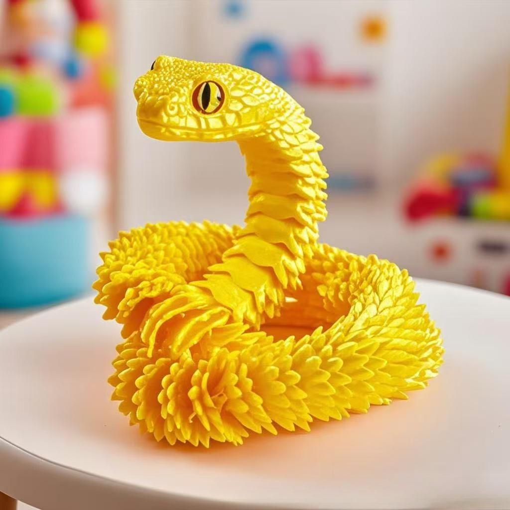3D-печатная шарнирная игрушка-змея Гадюка-Дракон, статуэтка с подвижными суставами, украшение для дома, подарок, размер 30-60 см