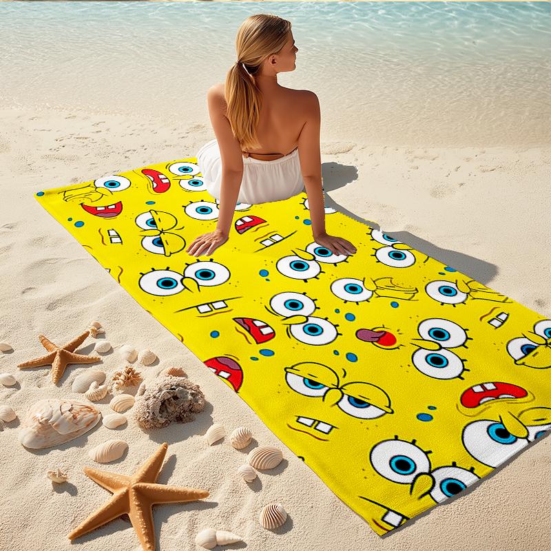 1Pc Spongebob Squarepants Beach Towel Quick Dry Multiuse For Beach Pool Gym Yoga Home Travel Christmas Halloween Xmas Gift S11000