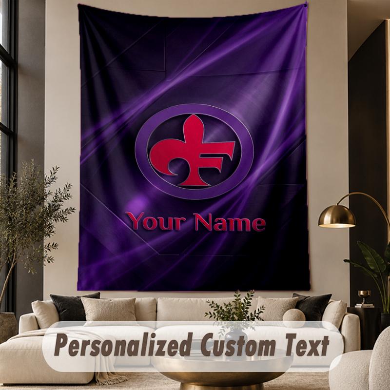 Custom Text Tapestry Fiorentina FC Print Wall Tapestry Indoor Living Room Wall Decor