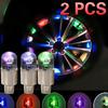2 Pcs Universal MULTI-COLOR LED Wheel Tyre Tire Air Valve Stem Cap Light Lamp Bulb