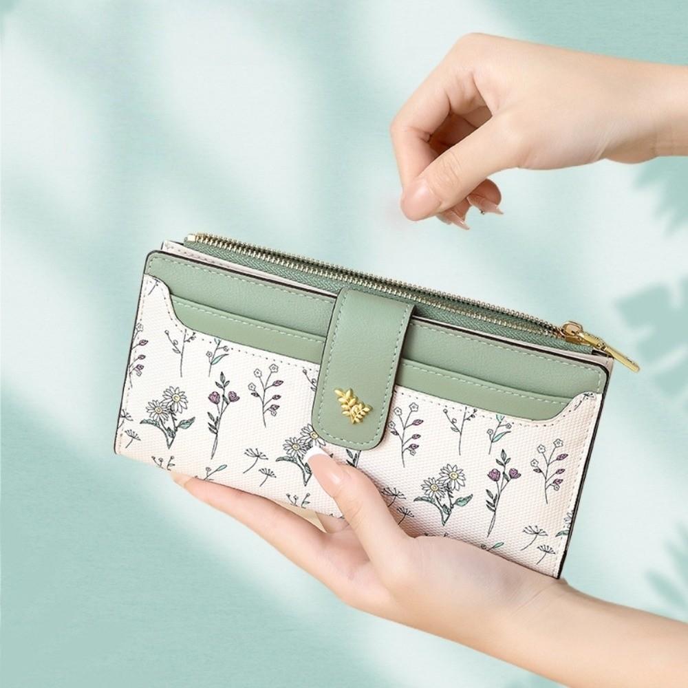 Handheld Long Folding Wallet Waterproof Check Credit Card Bag Fashion Money Purse Bag Travel