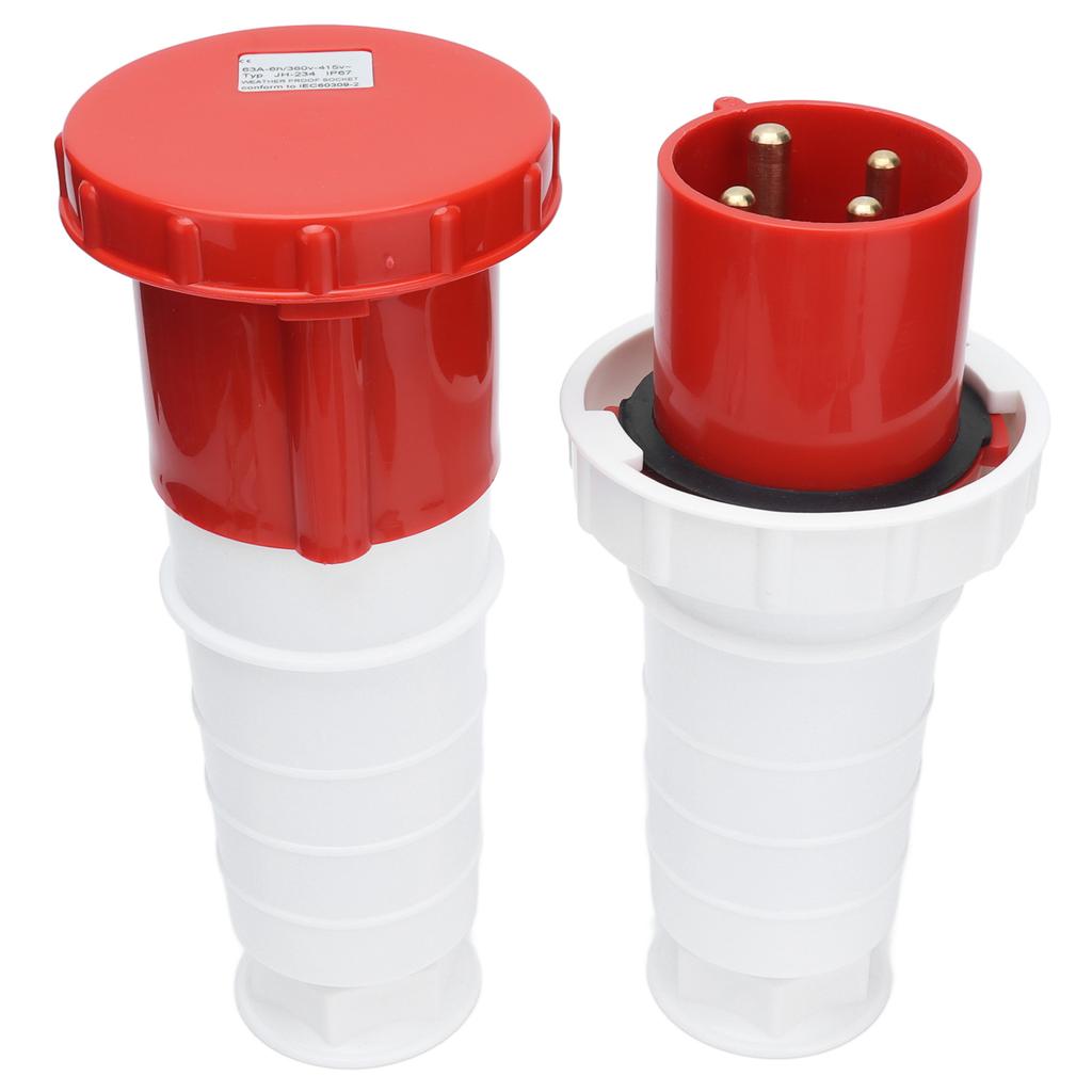 Промышленная вилка розетка 3 фазы 4 контакта IP67 водонепроницаемый авиационный разъем 380В415В 63А 3P+E