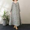 New Round Neck Lazy Dress Minimalist Long Sleeve Extra Long Dress Vacation Style