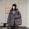 White Duck Down Jacket Hooded Autumn Winter Loose Puffer Coat Women Large Size Overcoat Parkas