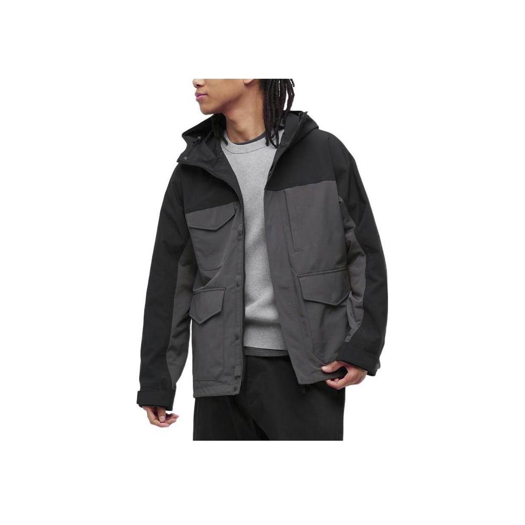 Uniqlo Куртка с капюшоном Color Block Унисекс Куртки Черный 451285-09