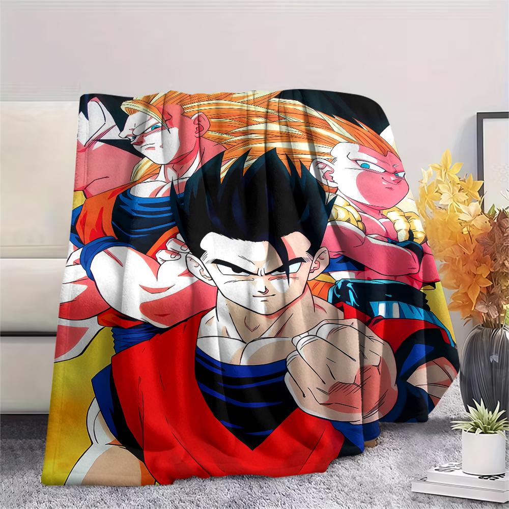 Фланелевое одеяло с принтом персонажей Dragon Ball, Высококачественное, Удобное для всех сезонов, Декор для дома, Тепло и уют, Идеально для рождественских подарков