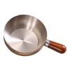 Жаропрочная деревянная ручка, кухонная миска, кастрюля из нержавеющей стали, подходит для защиты от брызг масла и удобного хранения.