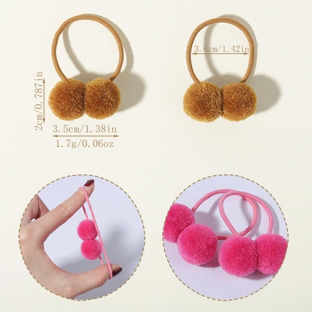 Double Fur Ball Hair Rope Set High Elasticity Hair Bands New Hair Scrunchies For Kids Girls