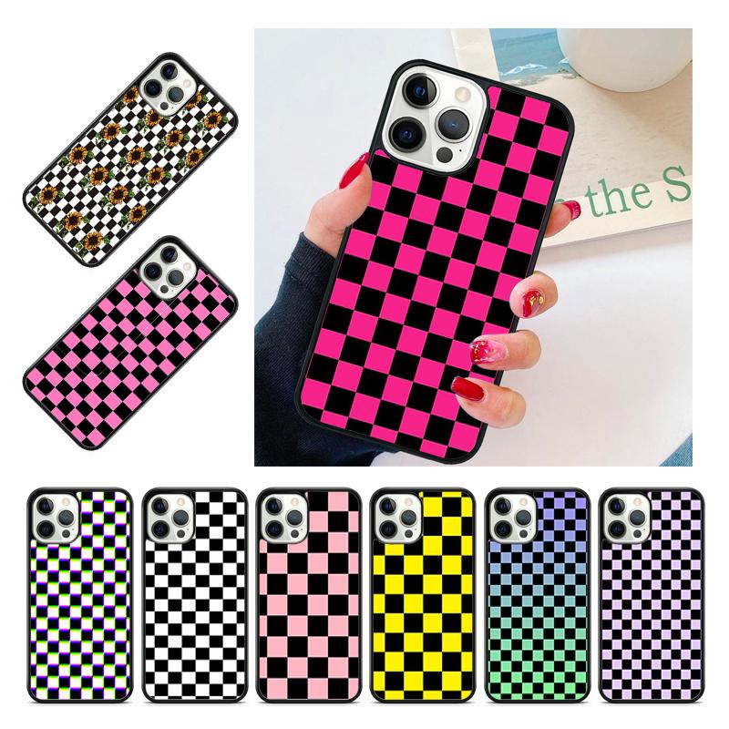 Клетка Шахматная Клетка Клетчатый Чехол для Телефона Для iPhone 17 Air 15 16 14 13 12 Pro Max 11 Pro Max Plus