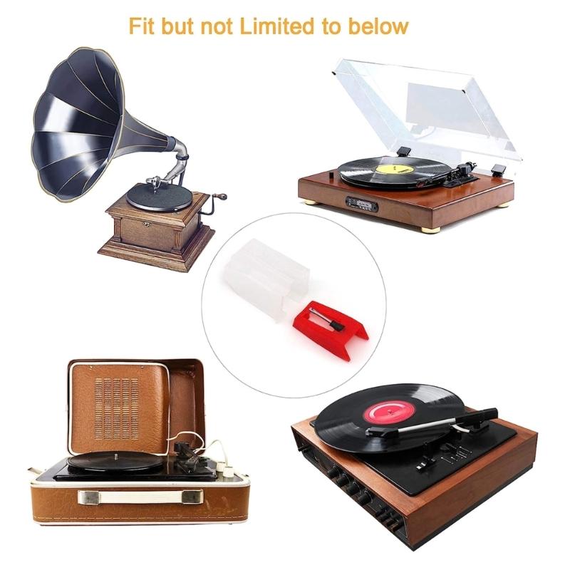 Игла для проигрывателя, сменные стилусы, игла для проигрывателя, игла для фонографа со щеткой для чистки для виниловых пластинок