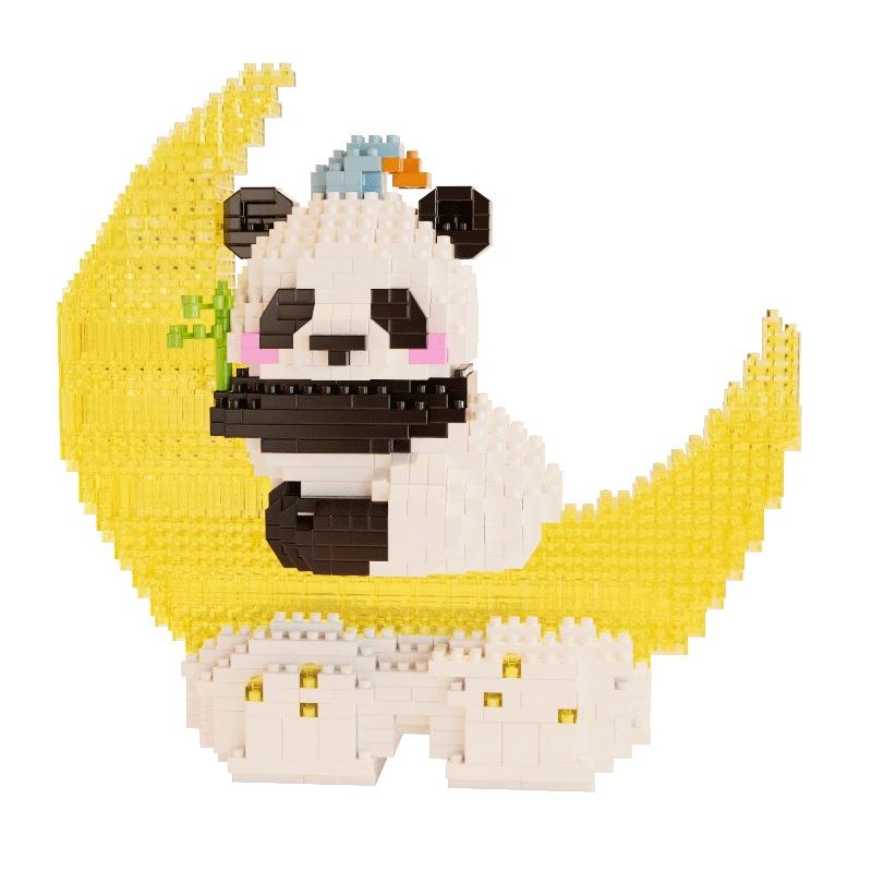Игрушка Конструктор Панда Креативный Подарок на День Рождения для Парня/Девушки Изготовлена из Пластика/АБС-материала Включает 800+ Деталей, похожих на Бриллианты