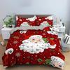 Красный Рождественский пододеяльник King Queen Детский рождественский пододеяльник Санта-Клаус Комплект постельного белья 1/2 шт. Микрофибровый чехол