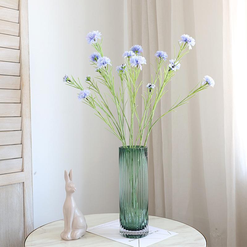 3 Forks/Bouquet Artificial Flower Silk Cornflower Fake Flowers Artificial Plant Decorative Flowers Home Decoration Wedding Decor