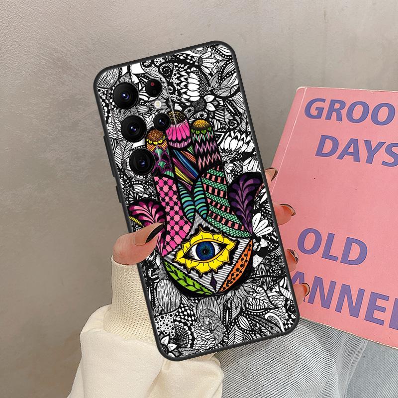 Чехол Hamsa Рука Фатимы для Samsung Galaxy S24 Ultra S20 S21 S22 S23 S25 Ultra S9 S10 Plus S25 FE Чехол Coque
