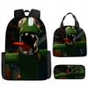 Rainbow Friends Kids School Backpack Set Elementary Students - Oxford Fabric Dual Strap Bag With Lunch Pouch Pencil Case