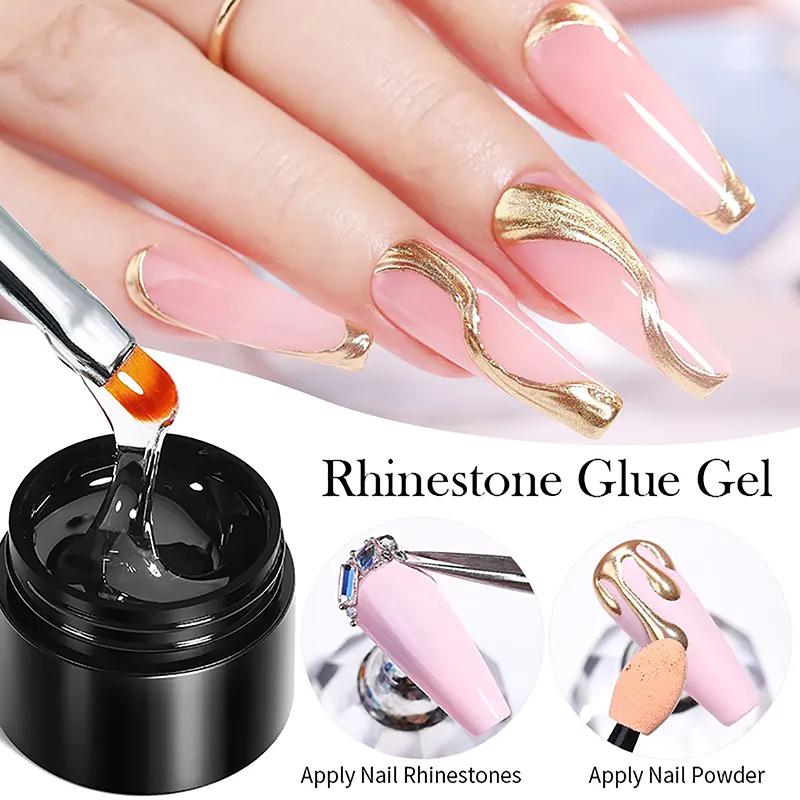 Glue Gel Set Mirror Nail Powder Solid Patch Glue Transparent Adhensive Glue Gel Glue Gel Reinforcement Gel