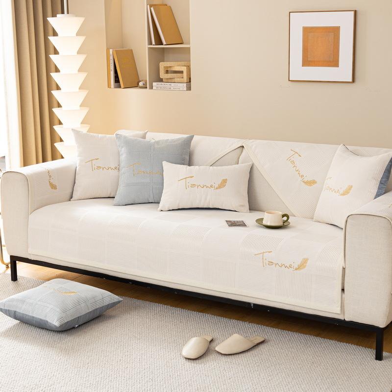 Chenier Sofa Cushion Is Universal In All Seasons, Simple And Modern Non-Slip Seat Cushion, New Embroidered Sofa Cover, Backrest Towel Cover Cloth