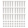 30 Sets Rivets Screws Kit M4 Stainless Steel Flat Round Fence Cleat Nuts for Leather Binding