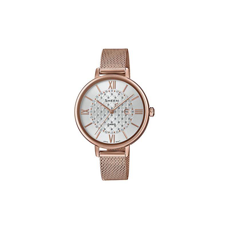 Casio Серия CASIOSHEEN Серия Brilliant Римская шкала перламутровый циферблат водонепроницаемые элегантные кварцевый механизм для бизнеса SHE-4059PGM-7AU