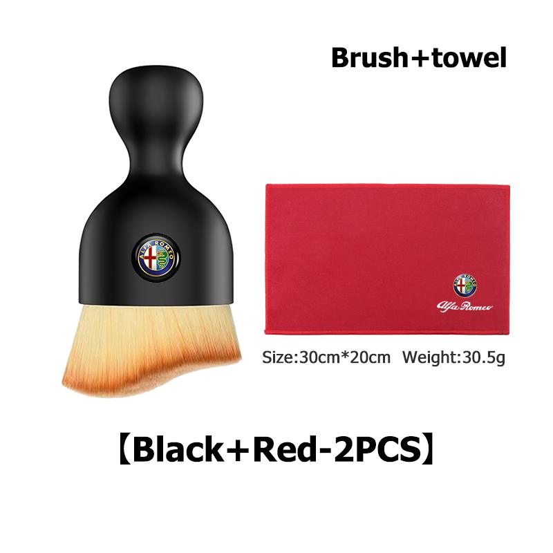 Car Interior Cleaning Tools Microfiber Wash Towels Cleaning Brush For Alfa Romeo GT Stelvio F1 Brera Volante Tonale Gloria Disco