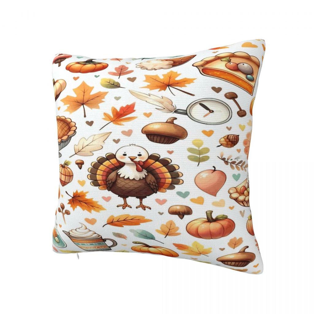 Pillow Case Thanksgiving Day Soft Pillow Cover Retro Trendy Cushion Cover Printed Pillowcases For Chair Sofa Home Decoration