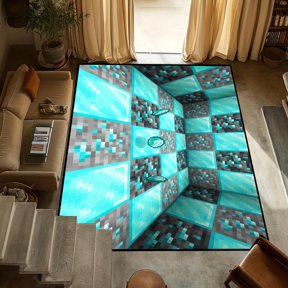 small carpet Anti-Slip pixel Kitchen Bedroom Handmade fanart M-MCs-S Tufted Rug square game Living Room Entrance Decoration