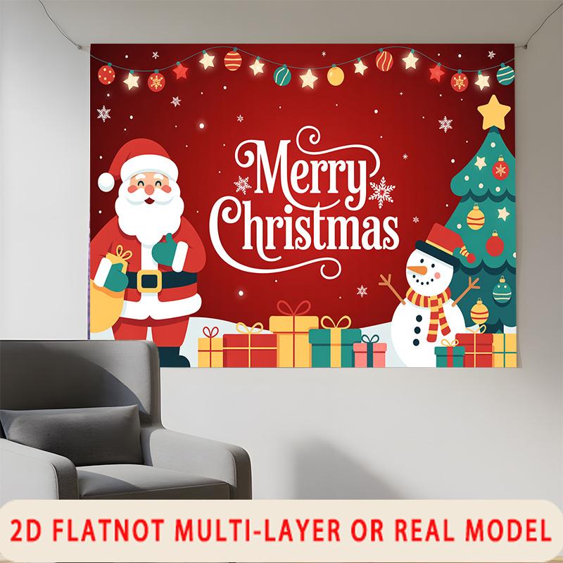 Party Backdrop Christmas Flat Winter Multi Merry Weddings Birthdays Showers Photo Booth Background Front Door Decor