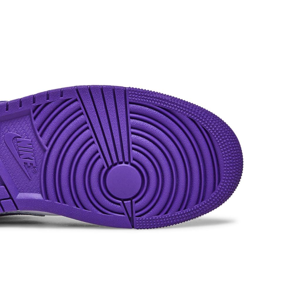 Air Jordan 1 Mid 'Dark Iris' (Unisex) White / Black / Court Purple Vintage Basketball Shoes 554724 095