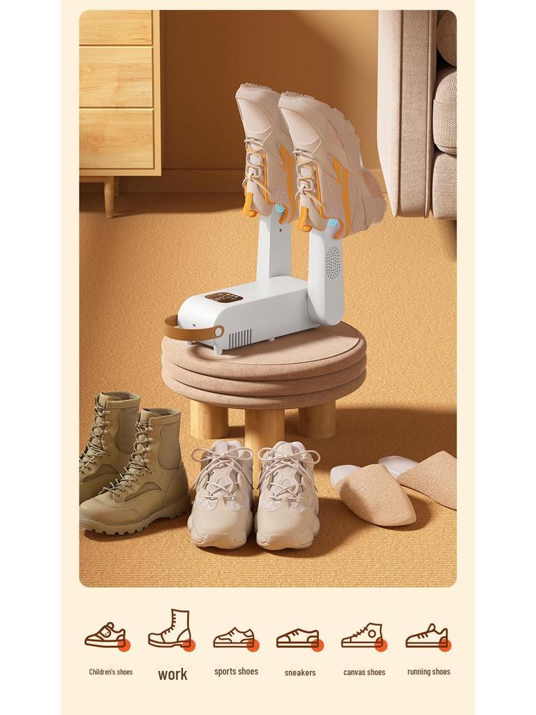 Portable Folding Shoe Dryer: Intelligent Timing, Fast Heating, Deodorizing & Telescopic Dehumidification