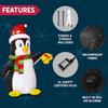 JOYFY 5 FT Christmas Inflatable Penguin Decoration with Built-in LEDs for Christmas Party Indoor Outdoor Décor