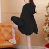 Simple and Loose Large Size Fleece Thickened Hooded Sweater Women's New Fashion Versatile Top