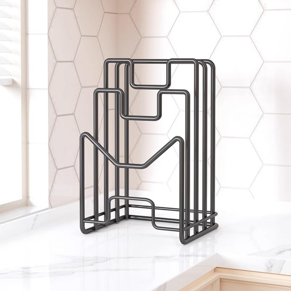 Space Saving Cutting Board Holder Iron Art Chopping Board Organizer Pot Lid Rack Shelf Plates